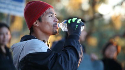 manny pacquiao drinking water for insure 4 sport nutrition plans feature