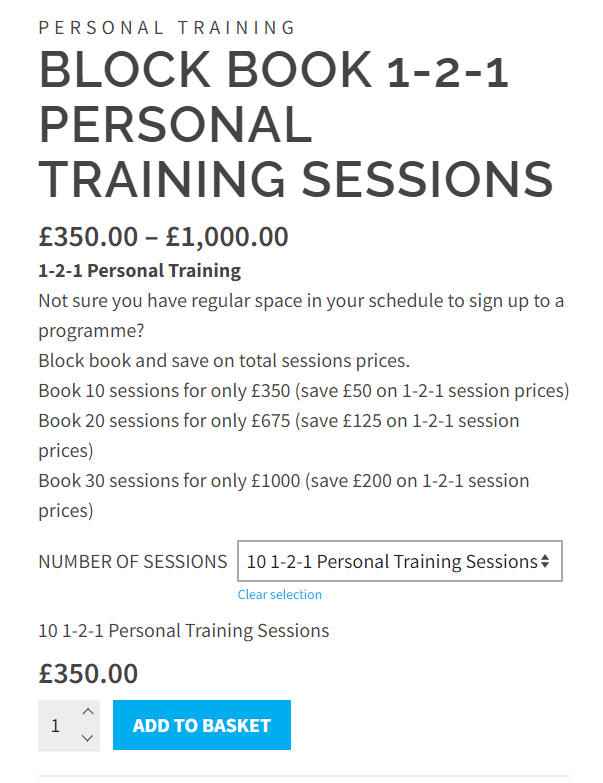 personal training packages ideas